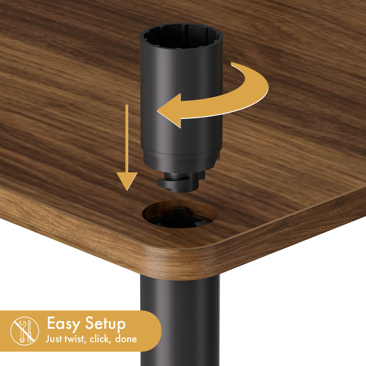 3-Tier Small End Table, Walnut Brown