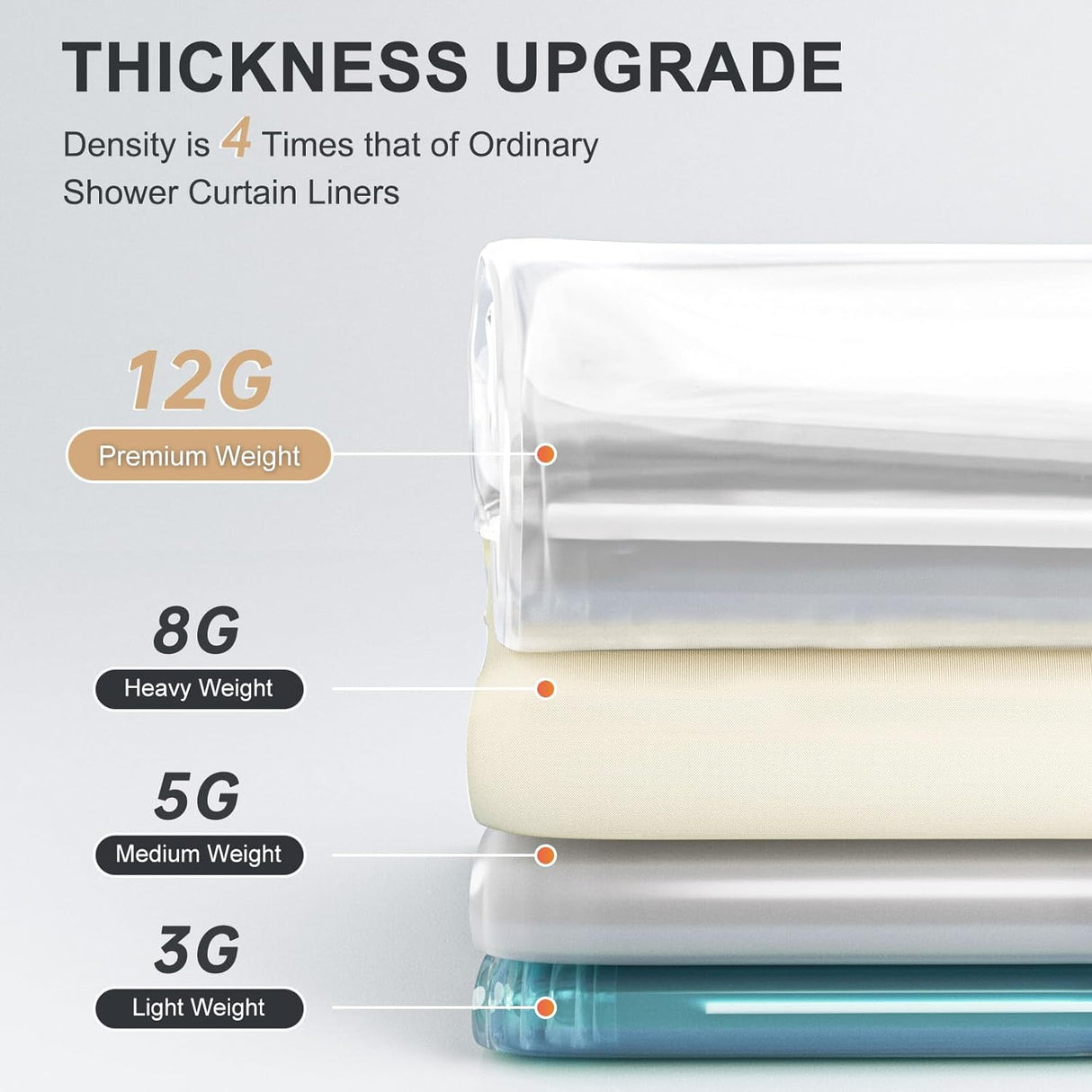 12G Thickest Shower Curtain Liner