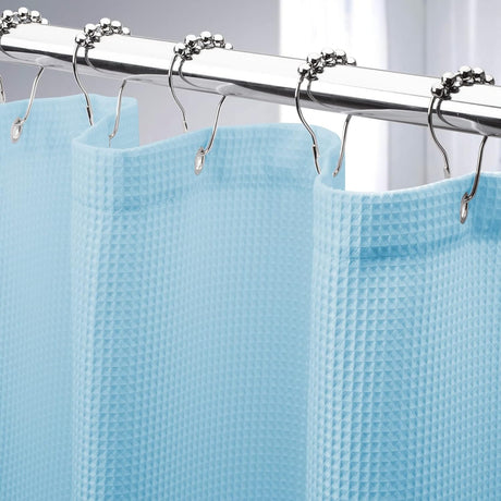 240G Waffle Shower Curtain Blue