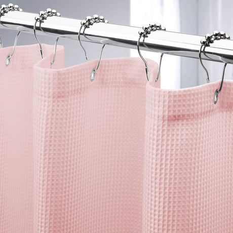 240G Waffle Shower Curtain Pink