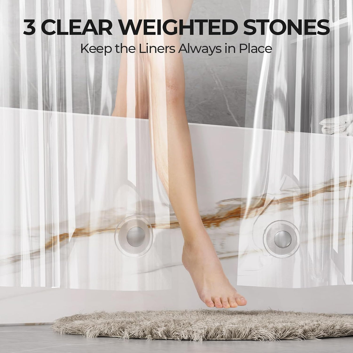 2 Pack 3G Shower Curtain Liners