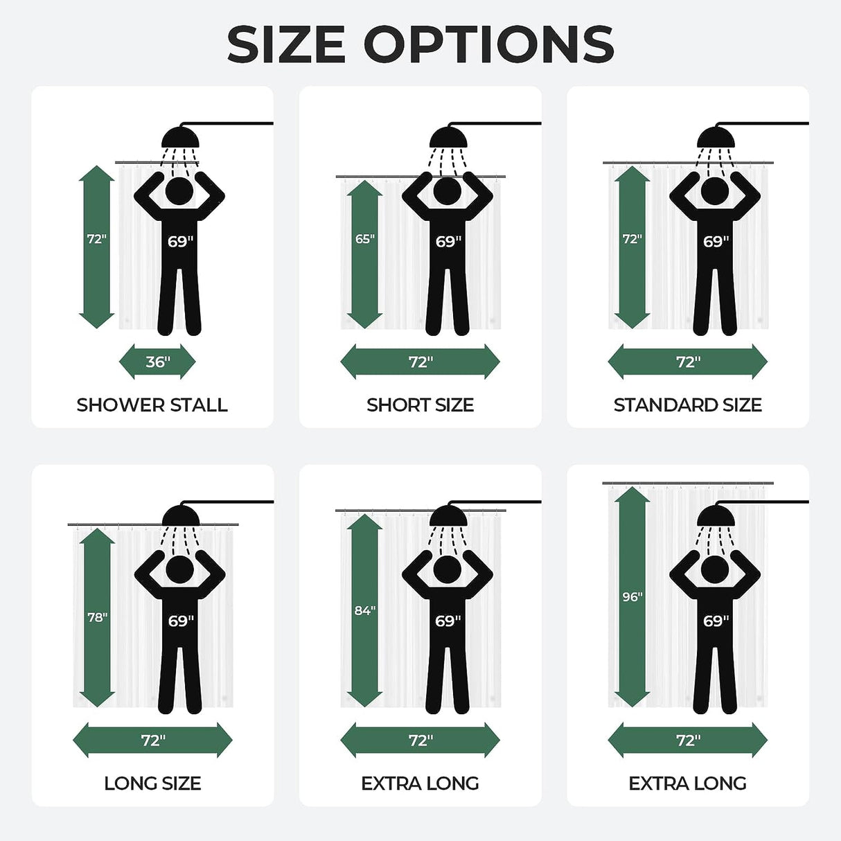 2 Pack 3G Shower Curtain Liners