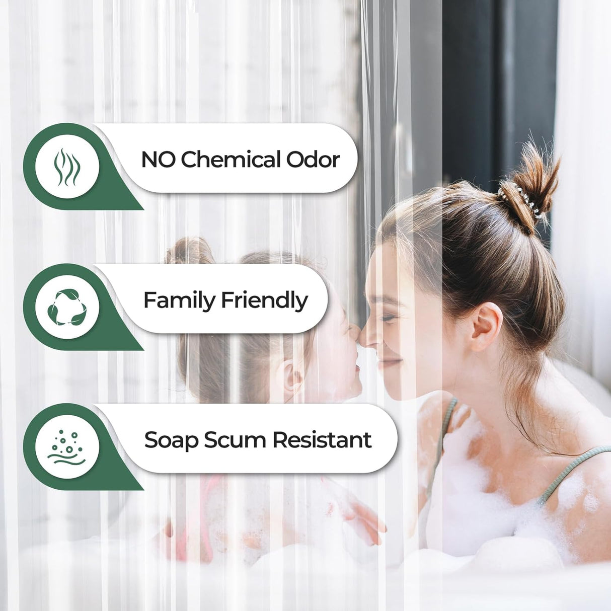 2 Pack 3G Shower Curtain Liners