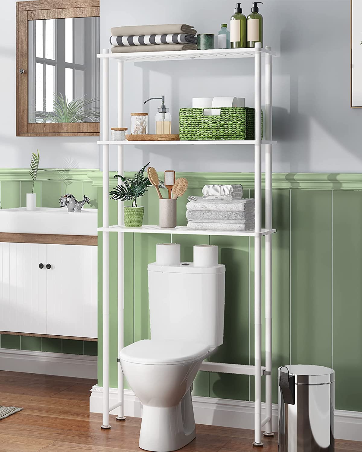 3-Tier Over The Toilet Storage Shelf White
