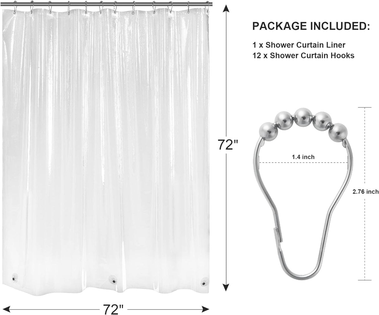 3G Shower Curtain Liner with Rings