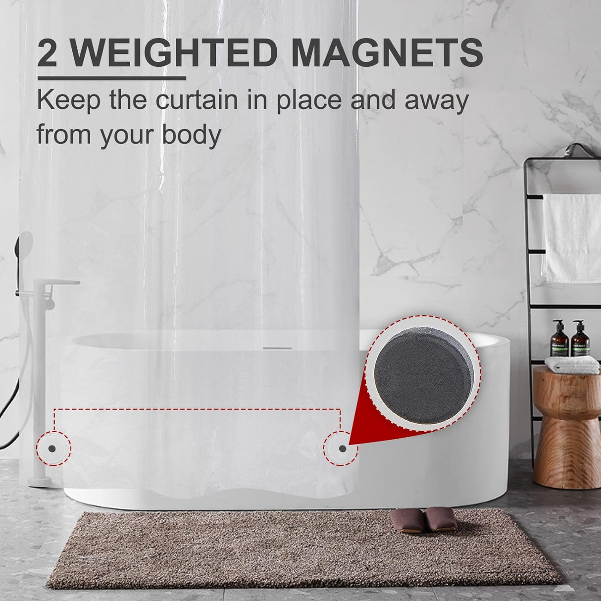 3G Shower Curtain Liner with Rings