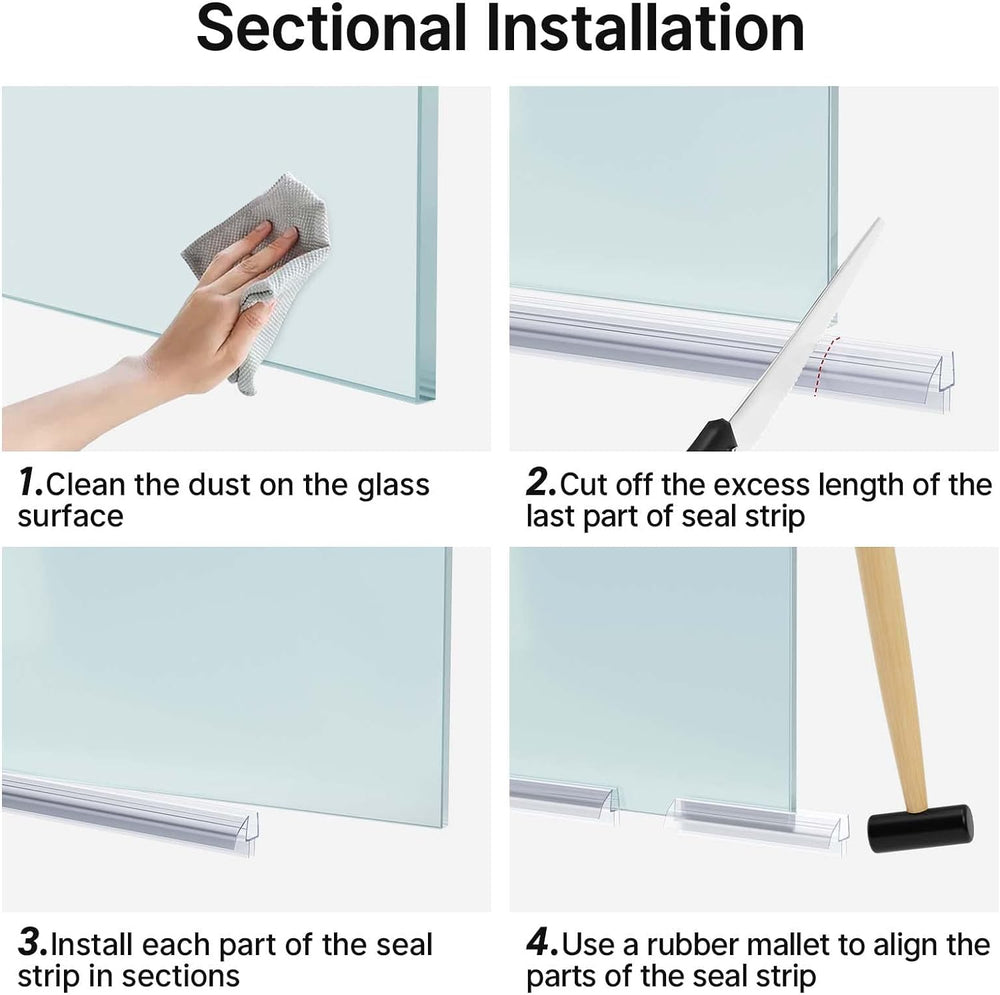 3 Section Shower Door Bottom Seals