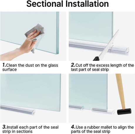 3 Section Shower Door Bottom Seals