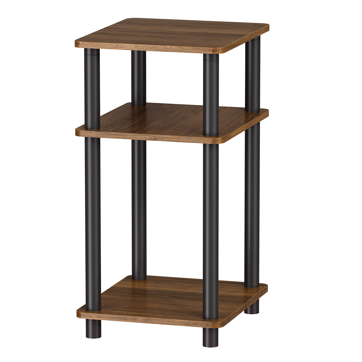 3-Tier Small End Table, Walnut Brown