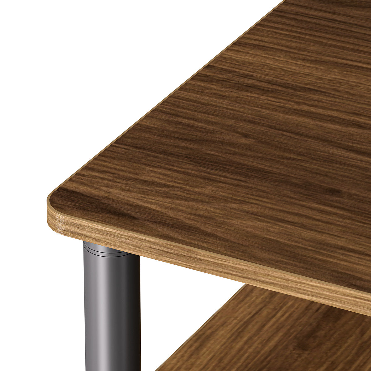 3-Tier Small End Table, Walnut Brown
