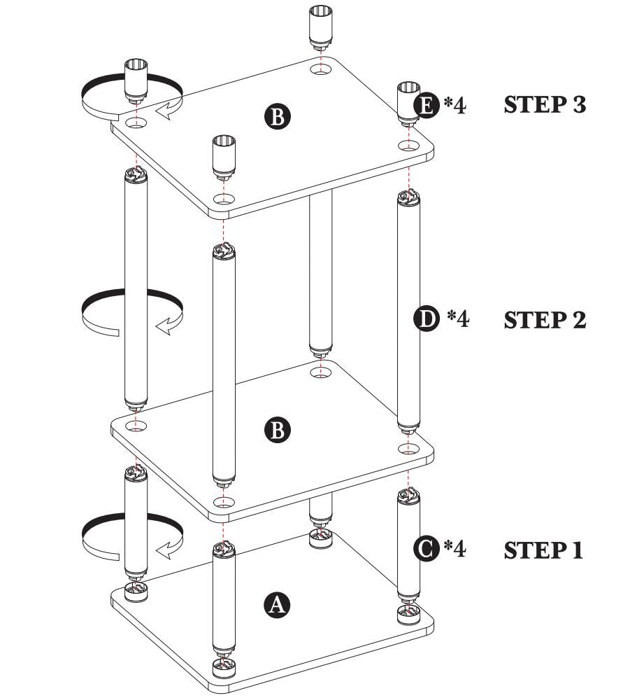 3-Tier Small End Table, Walnut Brown