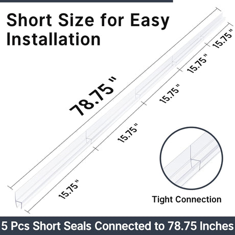5 Section Shower Door Bottom Seals