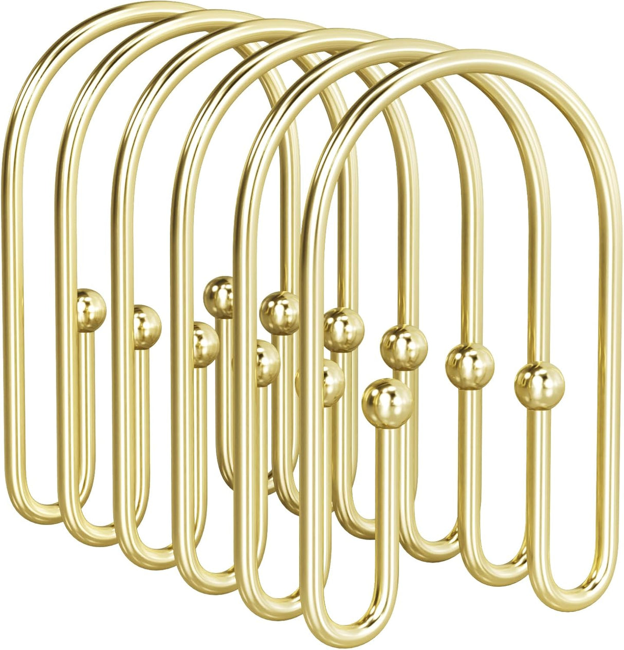 AmazerBath U-Shaped Double Shower Curtain Hooks , Set of 12