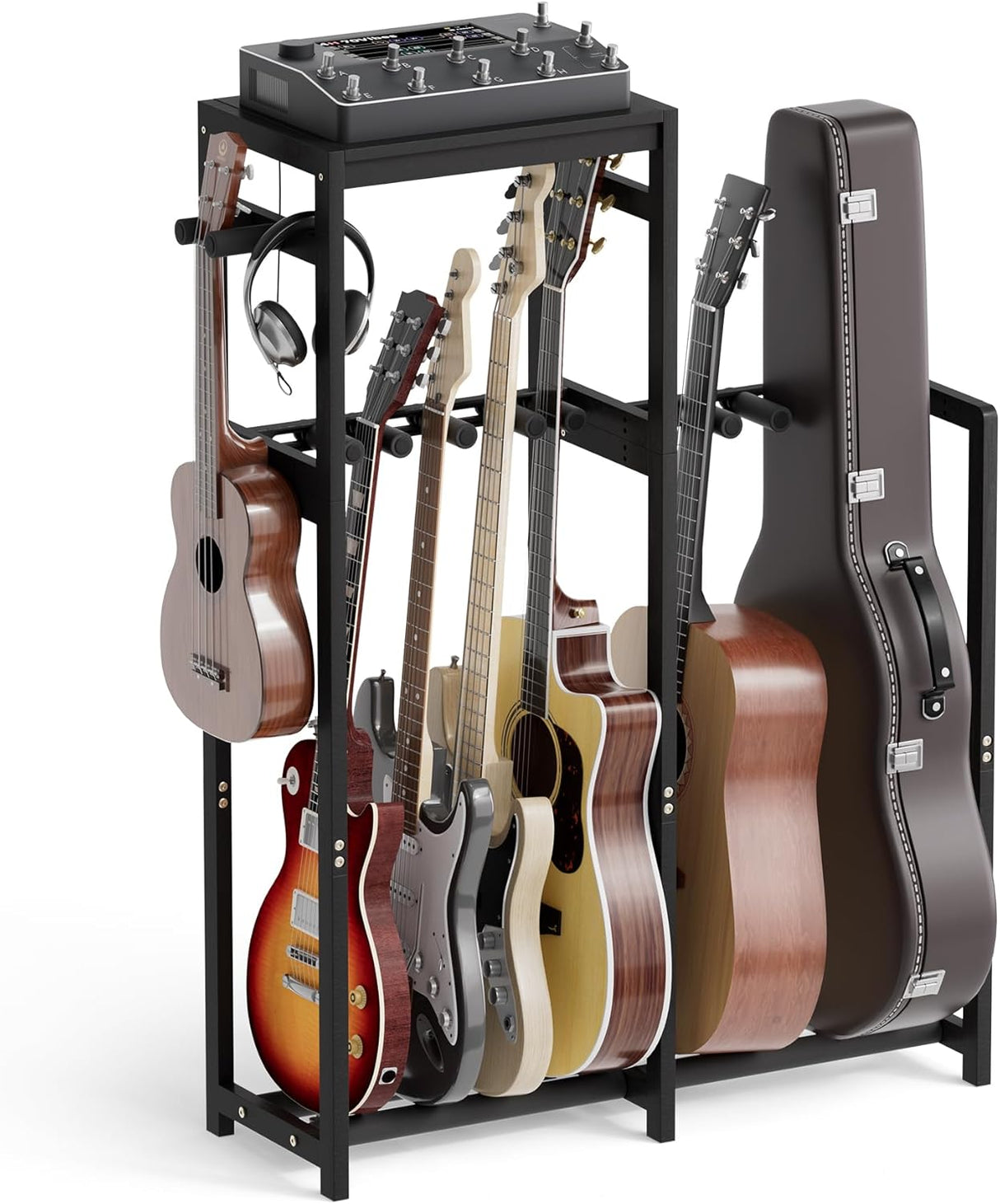 Bamboo Guitar Stand, Adjustable Divider