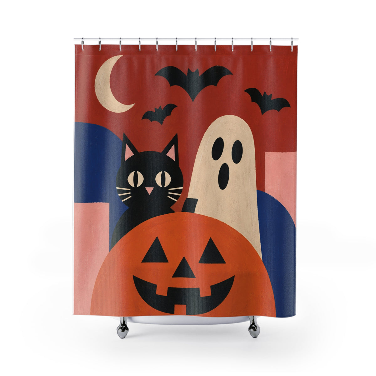 Geometric Halloween Shower Curtain