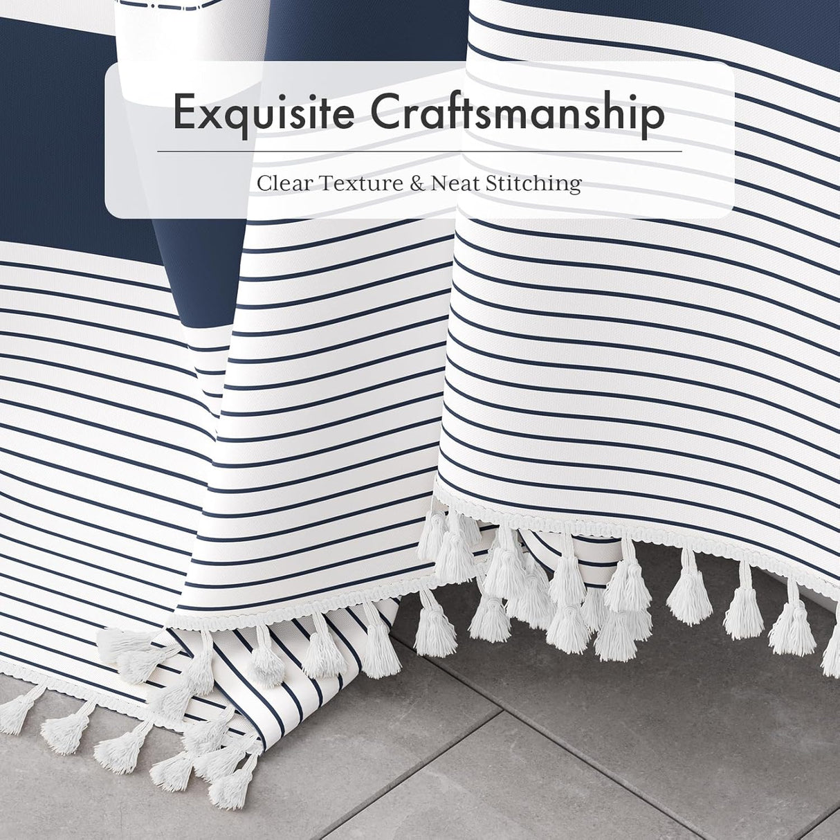 AmazerBath Farmhouse Shower Curtain with Tassel, Boho