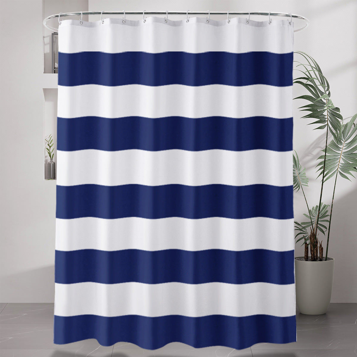 AmazerBath Classic Stripes Shower Curtain and Liner 2 in 1
