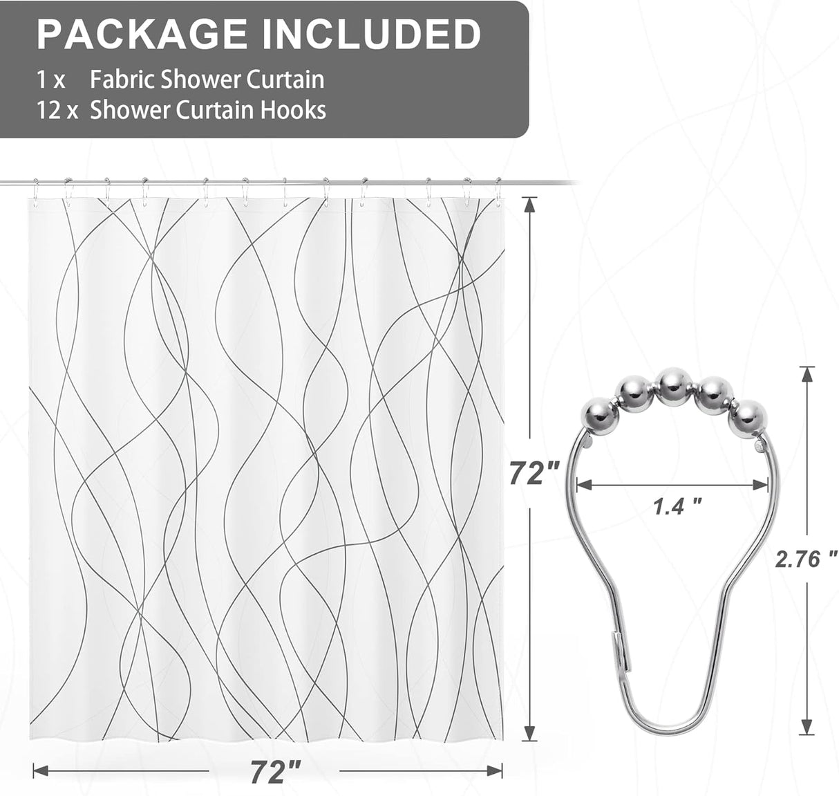 Abstract Design Shower Curtain Lines