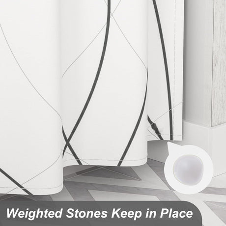 Abstract Design Shower Curtain Lines