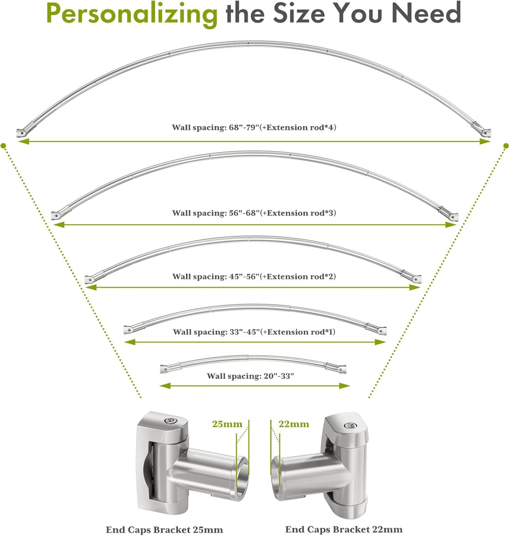 Arched Curved Shower Curtain Rod