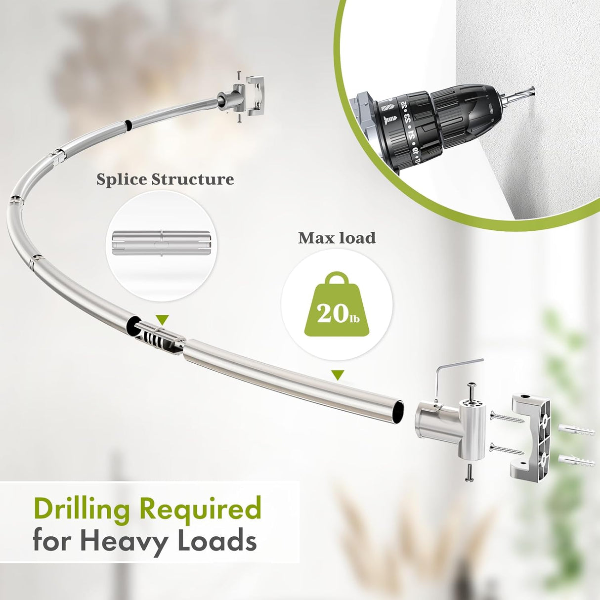 Arched Curved Shower Curtain Rod