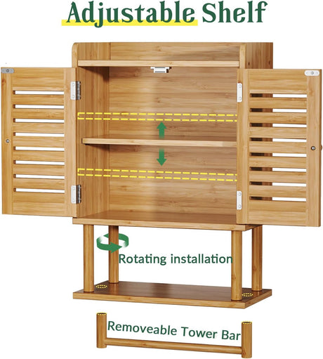 Bamboo Bathroom Wall Cabinet Natural