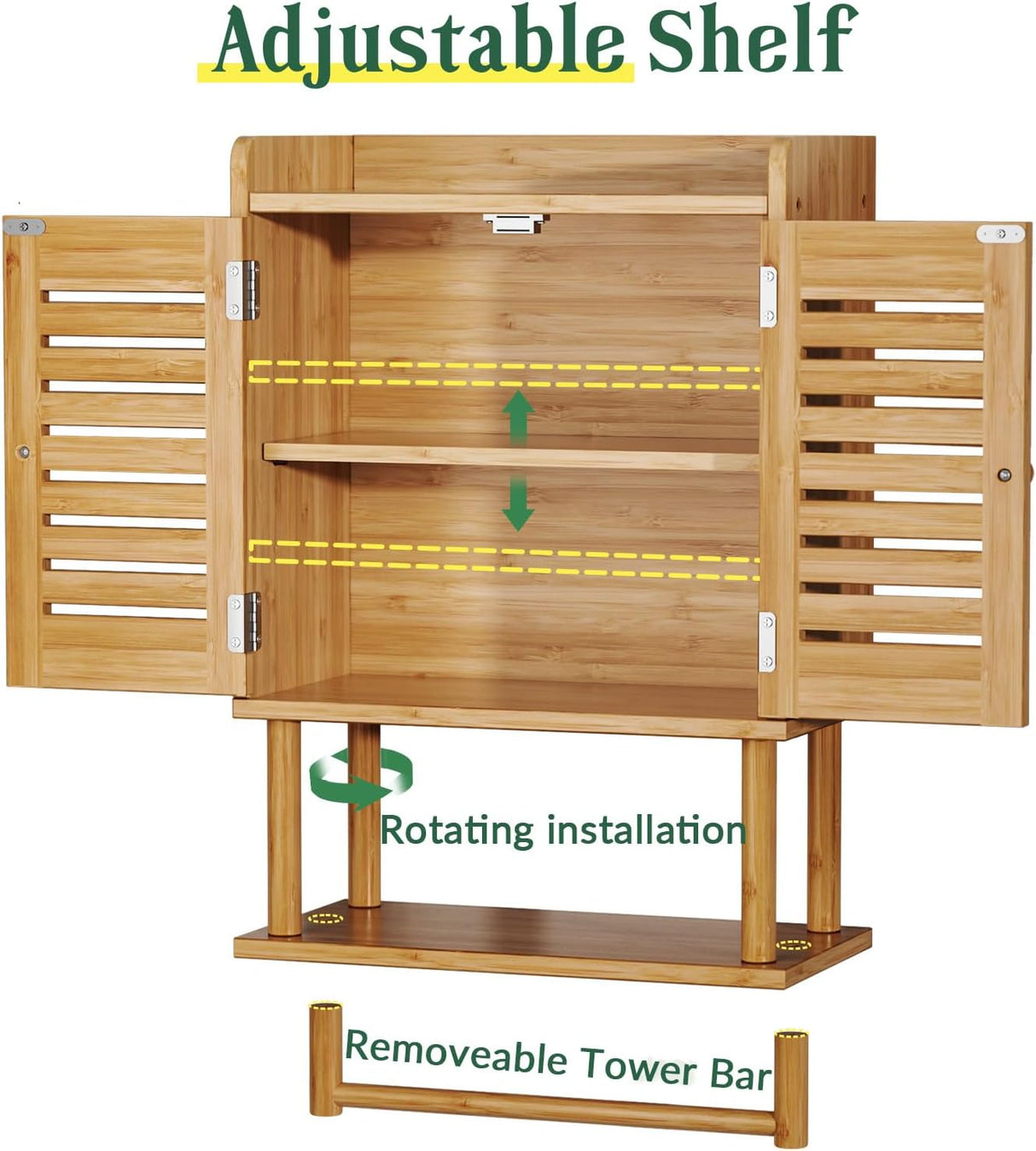 Bamboo Bathroom Wall Cabinet Natural