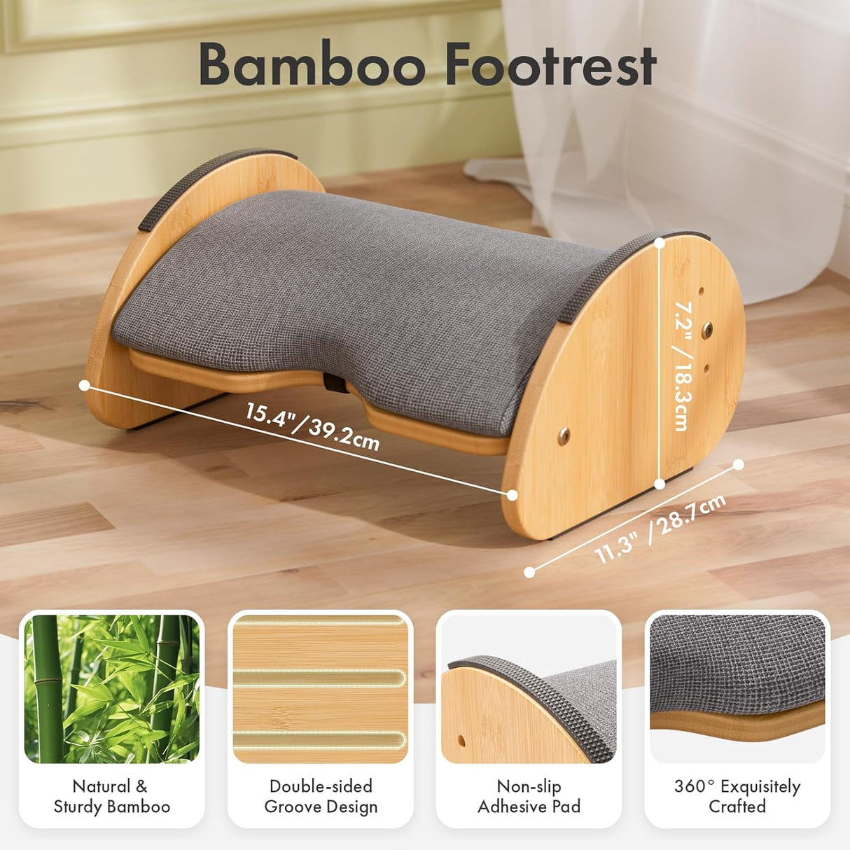 Bamboo Foot Stool Rocking Footrest
