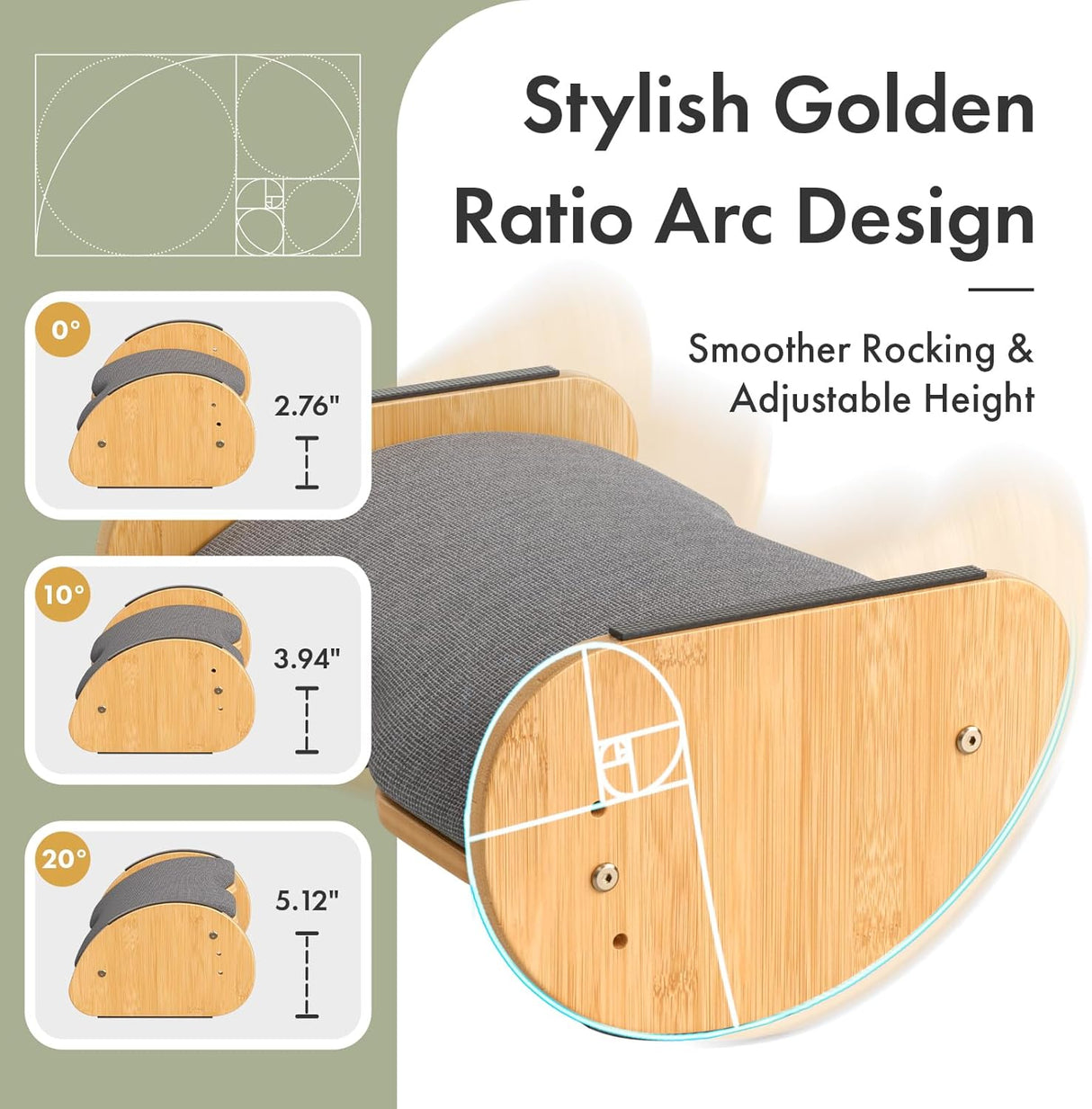 Bamboo Foot Stool Rocking Footrest