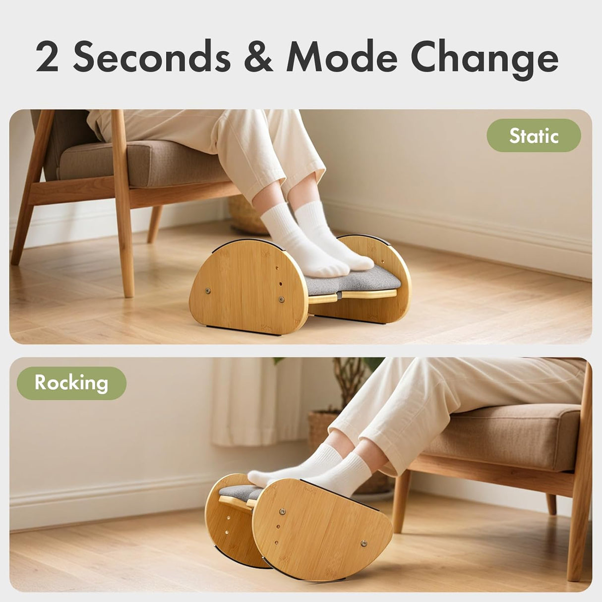 Bamboo Foot Stool Rocking Footrest