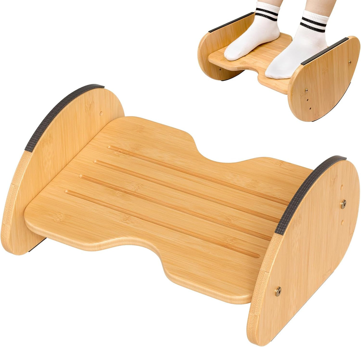 Bamboo Foot Stool Rocking Footrest