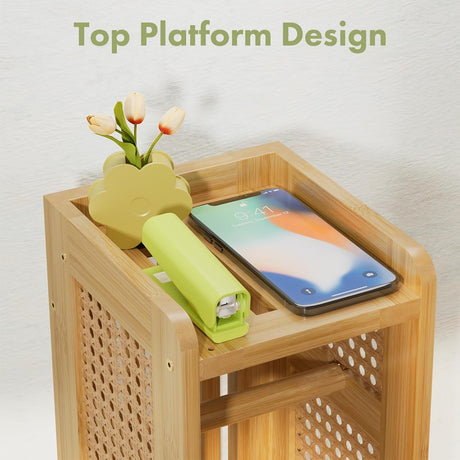 Bamboo Rattan Storage Cabinet