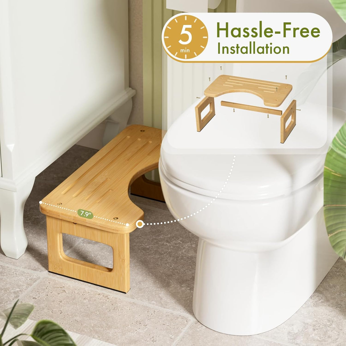 Bamboo Toilet Stool, Squat Potty Stool