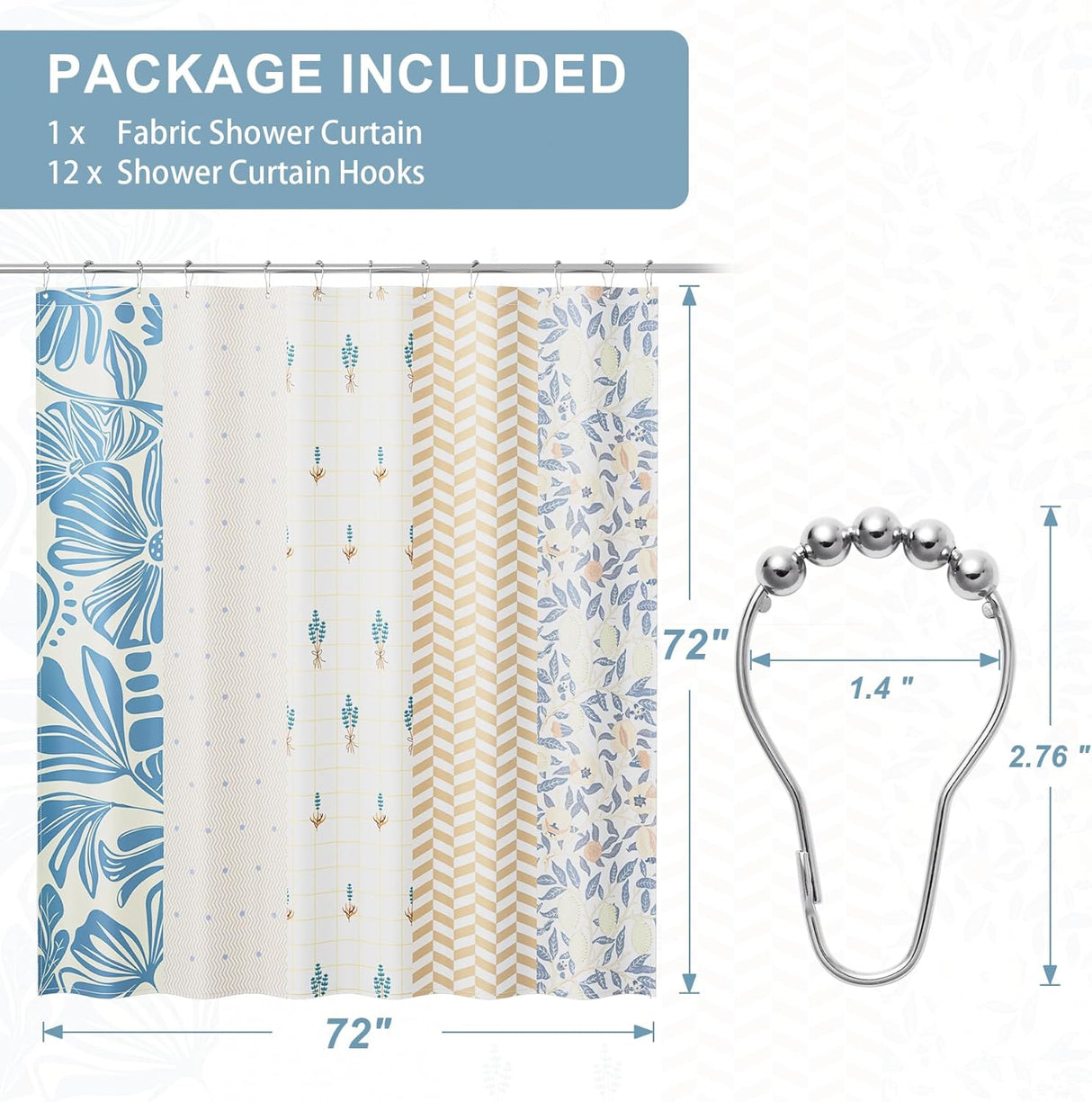 Blossom Serenity Shower Curtain with Rings