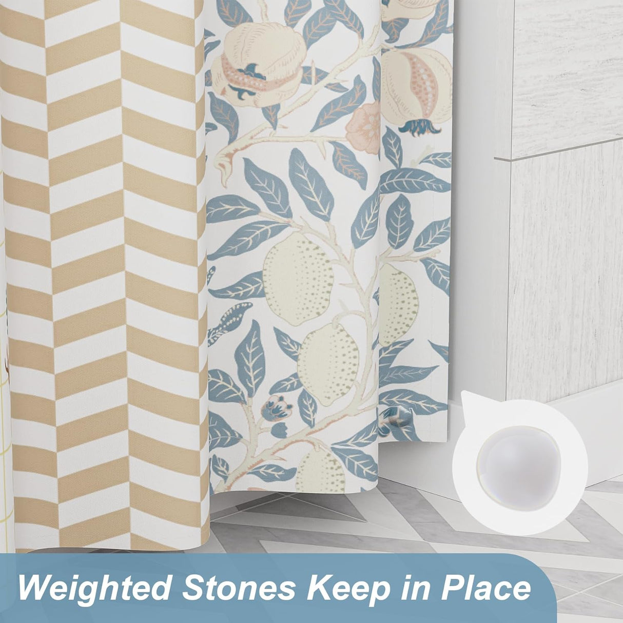 Blossom Serenity Shower Curtain with Rings