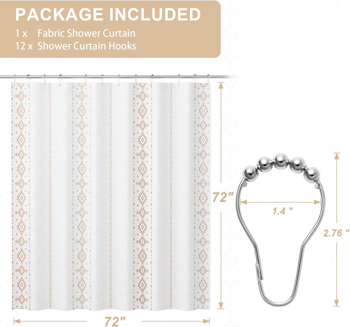 Boho Haven Shower Curtain with Rings