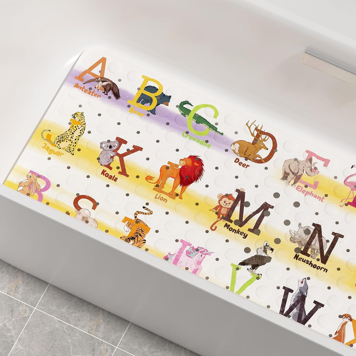 Cartoon Kids Bathtub Mat Alphabets