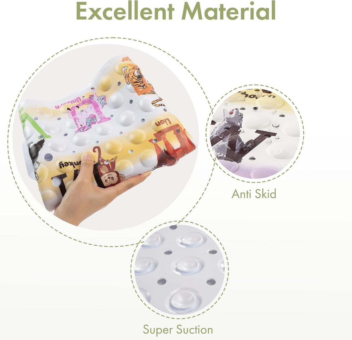 Cartoon Kids Bathtub Mat Alphabets