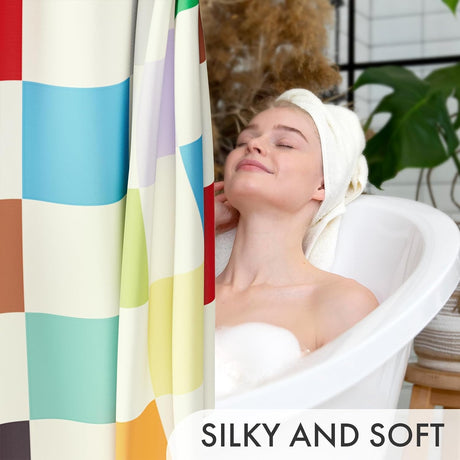 Checkered Shower Curtain with Rings