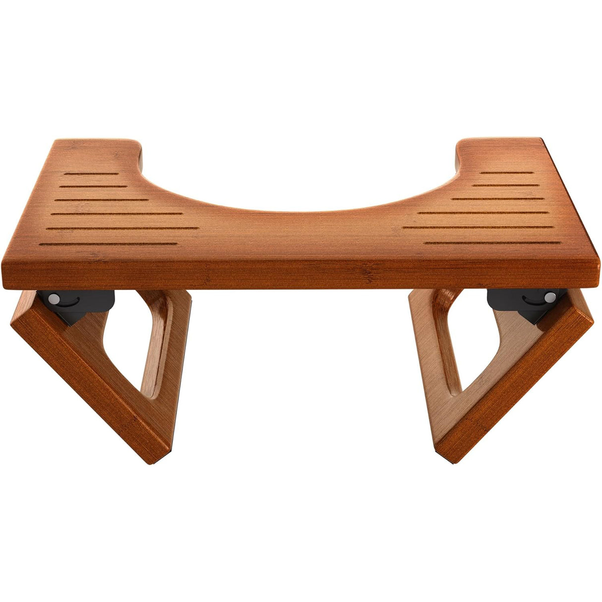 Wooden folding stool on a white background