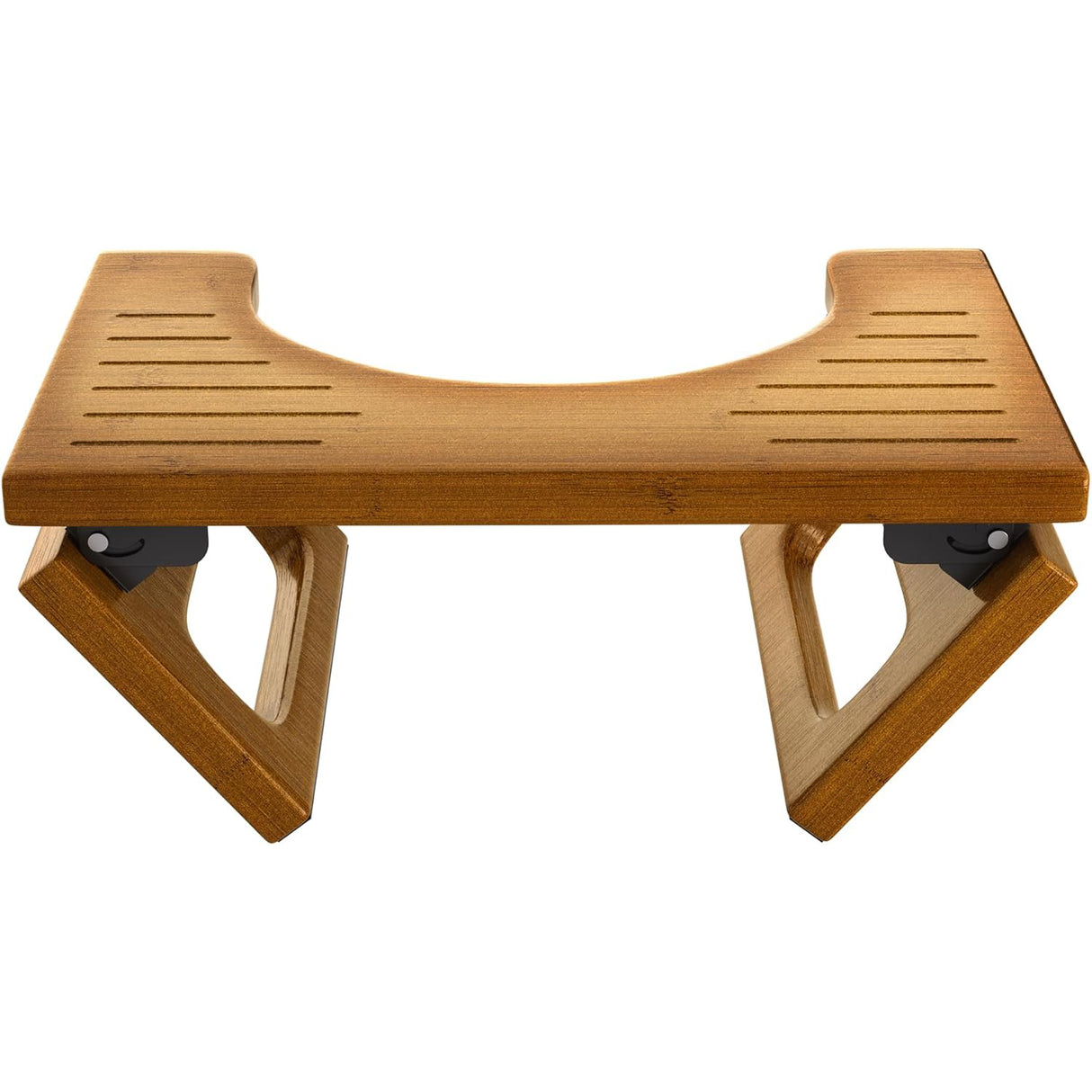 Wooden folding stool on a white background