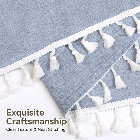 Farmhouse Shower Curtain with Tassel Colorful