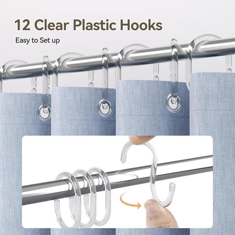 Farmhouse Shower Curtain with Tassel Colorful