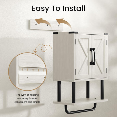 Farmhouse Wall Storage Cabinet with Shelf