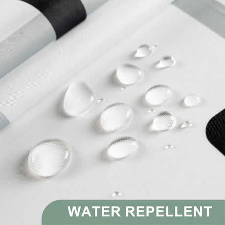 Geometric Shower Curtain with Curtain Rings