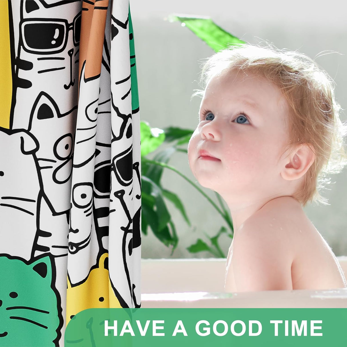 Kitty Shower Curtain with Rings