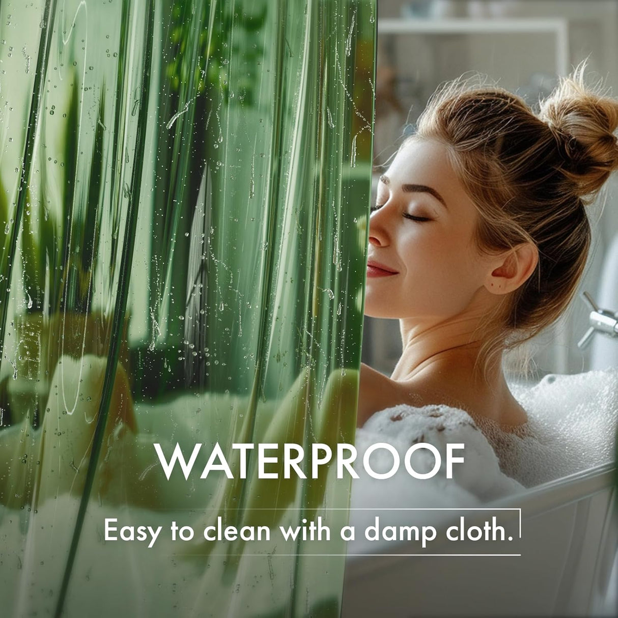 No Hook Rainbow Shower Curtain