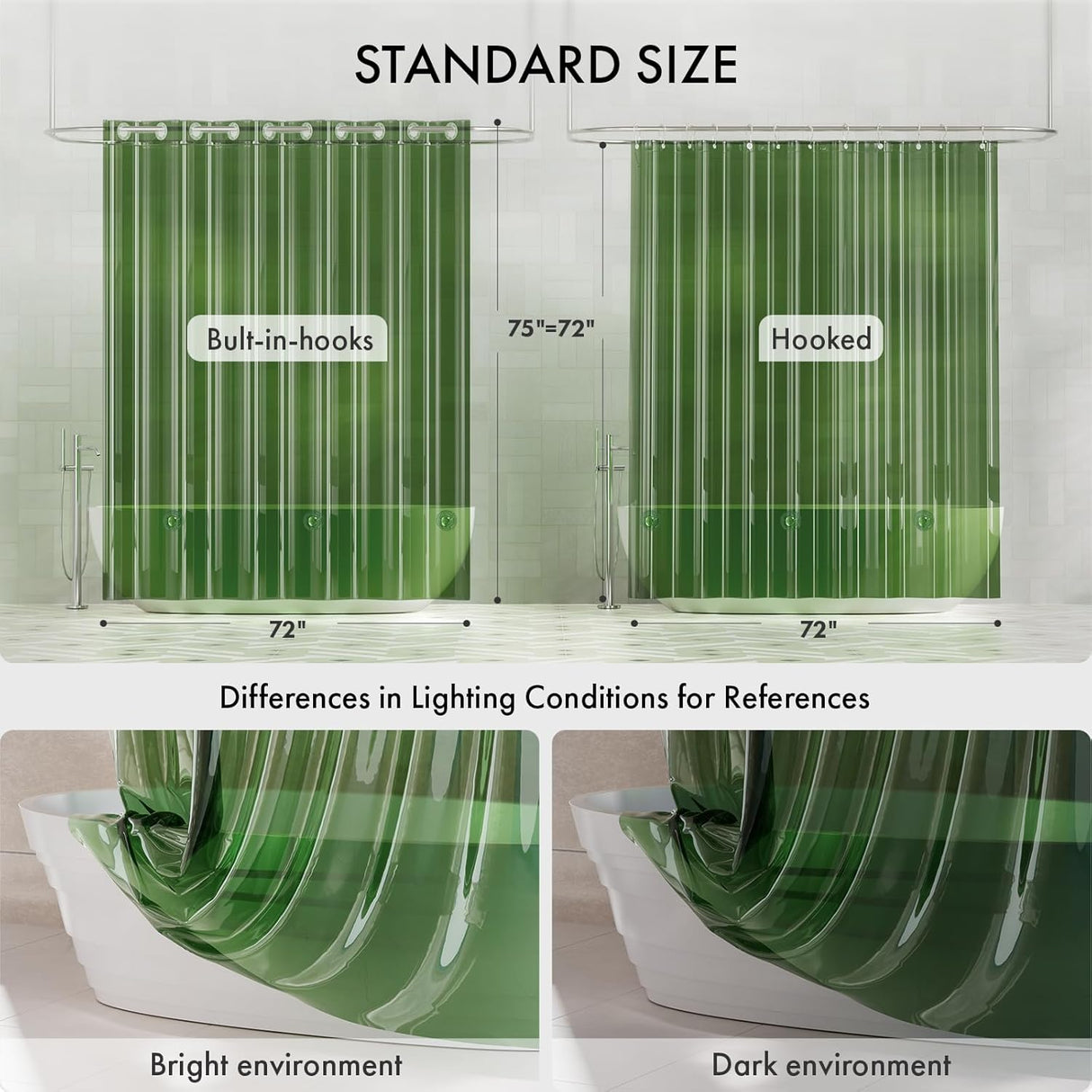 No Hook Rainbow Shower Curtain