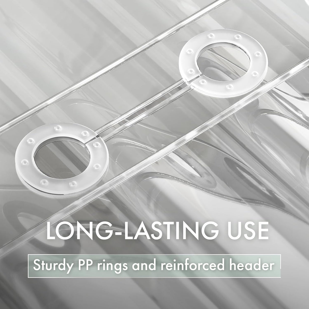 AmazerBath 100% EVA No Hook Shower Curtain Liner, 8G Heavy Duty