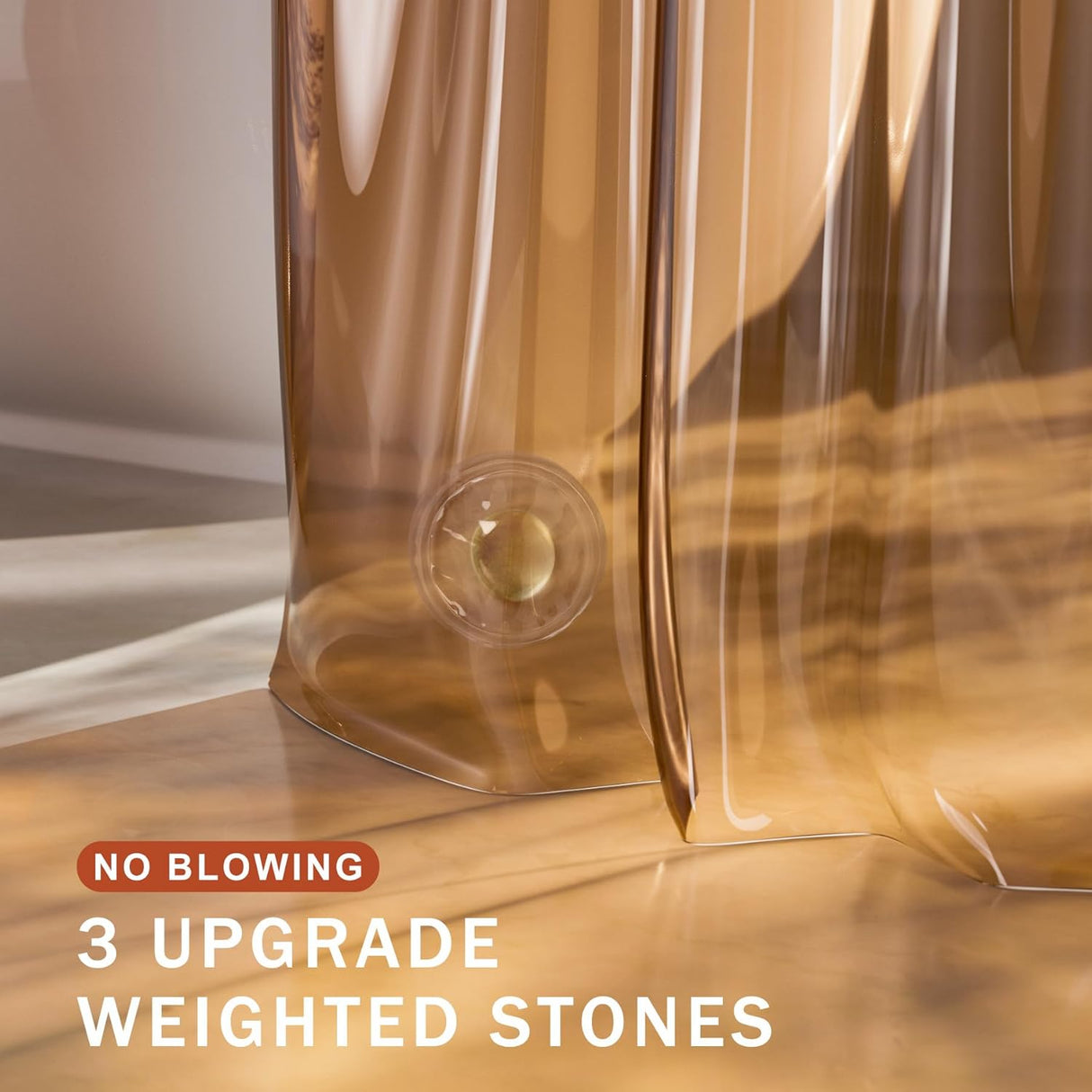 Rainbow Shower Curtain Liner Caramel Latte